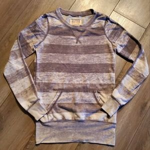 4/$20 Billabong Soft Gray Striped Sweatshirt with Front Pocket, Size S